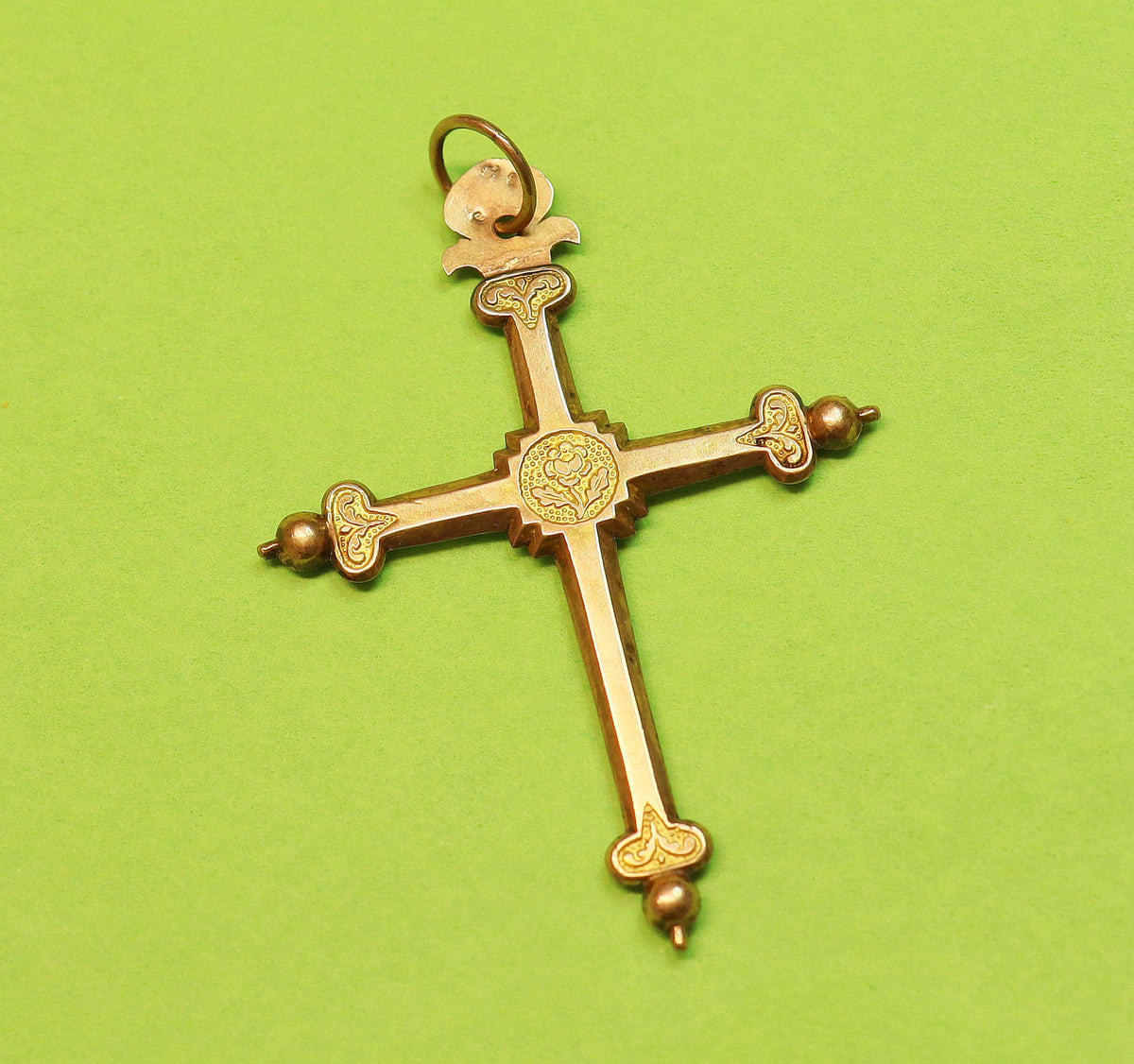 Museum Quality 18th Cent. 18K Gold "Croix Jeannette" - Large Regional Pectoral Cross, Paris Revolution Period with Historical Hallmarks