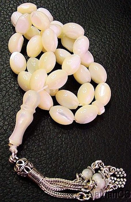 Prayer Beads Tesbih Rosary Gebetskette Mother of Pearl & Sterling Silver