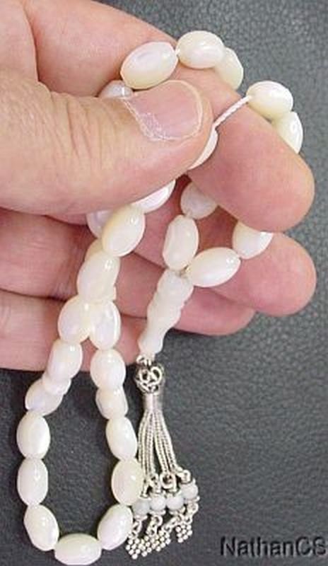 Prayer Beads Tesbih Rosary Gebetskette Mother of Pearl & Sterling Silver
