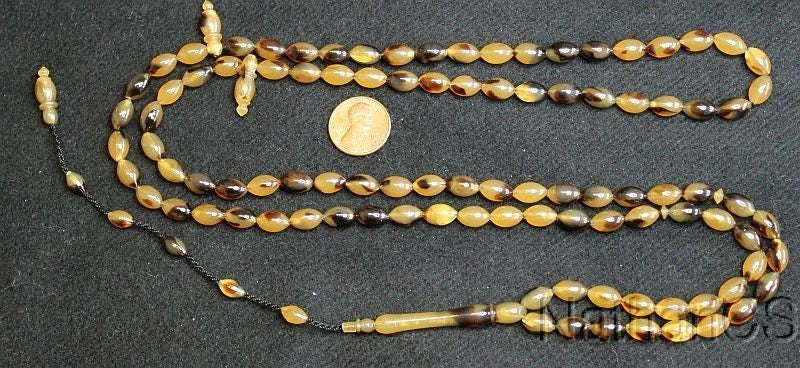 Islamic Prayer Beads Tesbih Faux Tortoise Vintage Galalith 99 Beads -Rare Collector's - Promotional offer