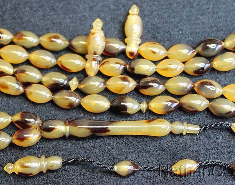 Islamic Prayer Beads Tesbih Faux Tortoise Vintage Galalith 99 Beads -Rare Collector's - Promotional offer