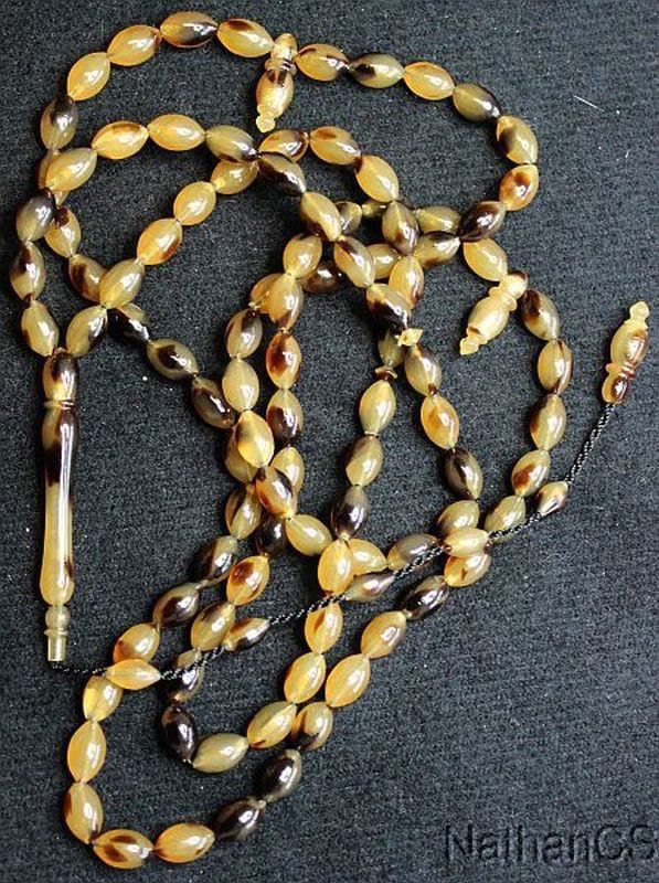 Islamic Prayer Beads Tesbih Faux Tortoise Vintage Galalith 99 Beads -Rare Collector's - Promotional offer